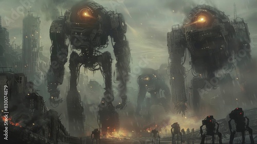 Robots rise up in a post-apocalyptic city.