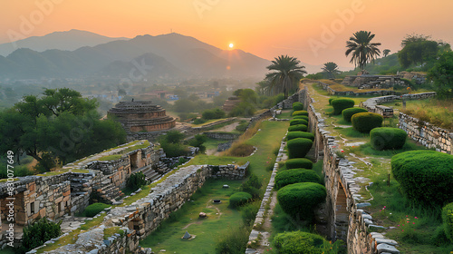 mesmerizing image of ancient ruin of Taxila wellpreserved archaeological site Buddhist stupa dating back Gandhara civilization Punjab UNESCO World Heritage site testament Pakistan's rich cultural heri
