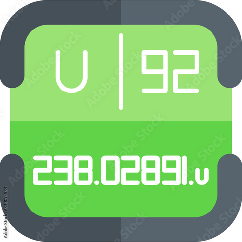 Uranium Periodic Table Element Icon