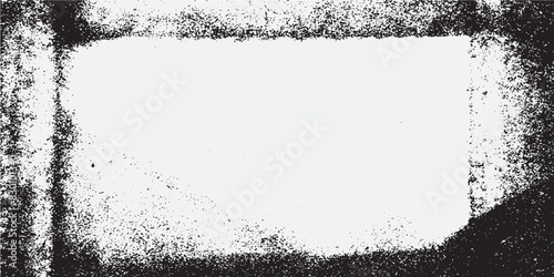 grunge paint roller frame. black textured background