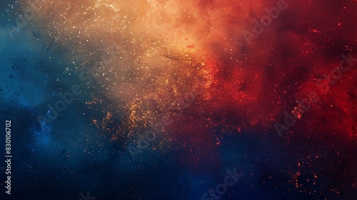 Midnight blue to fiery red gradient with gold shimmer in elegant design background