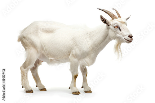 White Goat on White Background in High Definition