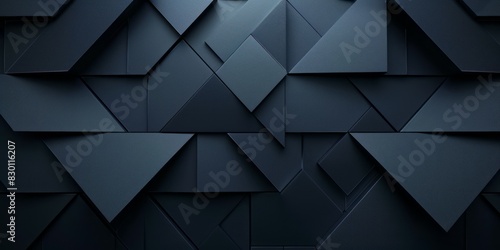A black background featuring geometric triangles and a clock