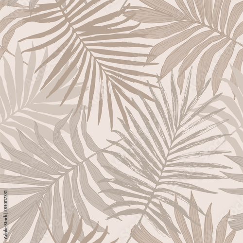 Abstract tropical foliage background in pastel colors.