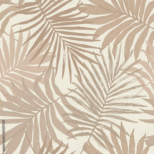 Abstract tropical foliage background in pastel colors.