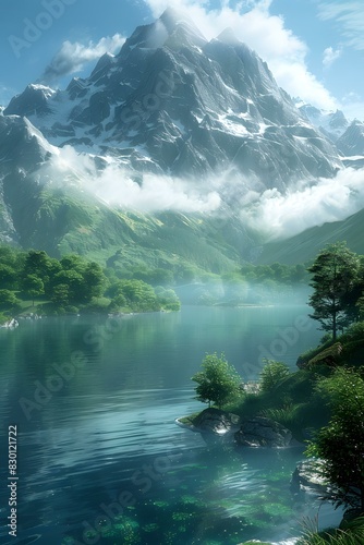 Stunning lake and mountain landscape