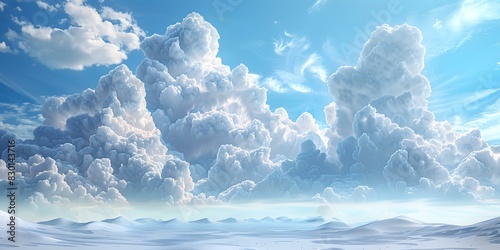 Cumulus clouds over a desert