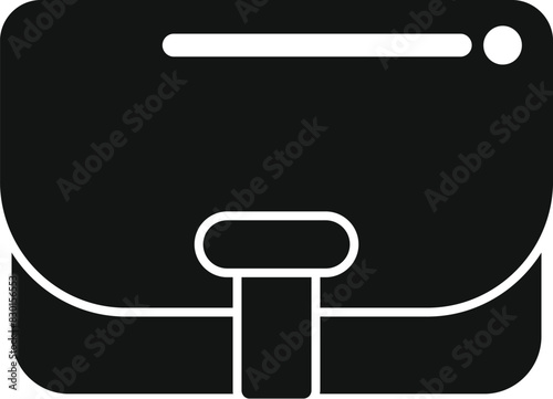 Simplistic vector icon of a briefcase, ideal for business and professional themes