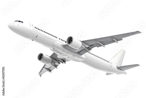 flying airplane on a transparent background