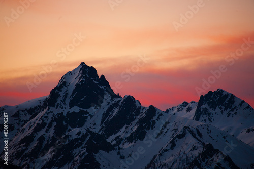 spectacular sunrise on the Bergamasque orobie mountains