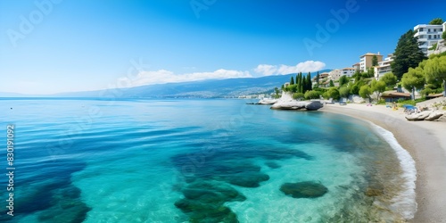 Explore Popular Beach Resorts on Croatia's Adriatic Coast such as Opatija and Kvarner. Concept Beach Resorts, Adriatic Coast, Opatija, Kvarner, Croatia