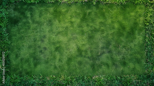  A bird's-eye perspective of a expansive green grassland houses a quadrilateral patch in its heart The center of this verdant space is occupied by a fire hydr