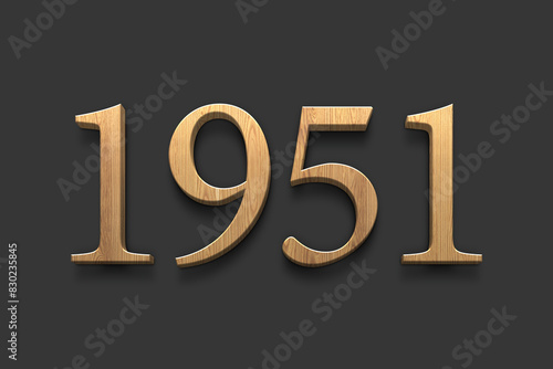 3D wooden logo of number 1951 on dark grey background.