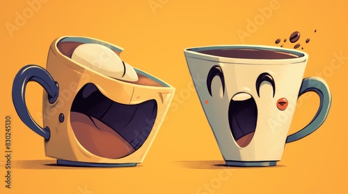 Meet our charming retro cartoon character the hilarious coffee cup mascot from the 1930s This whimsical and wacky coffee cup is brought to life through a dynamic 2d cartoon illustration
