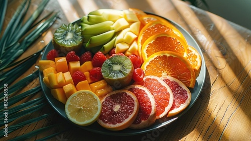 Tropical Fruit Platter Radiating Healthy Living and Delicious Nourishment