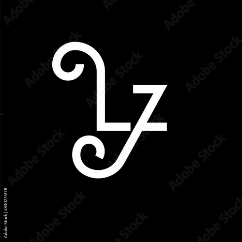 LZ Letter Logo Design. Initial letters LZ logo icon. Abstract letter LZ minimal logo design template. L Z letter design vector with black colors. lz logo