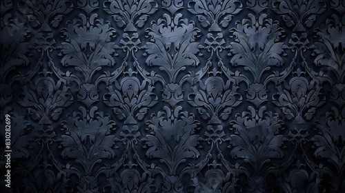 intricate victorian wallpaper pattern with dark tones abstract background