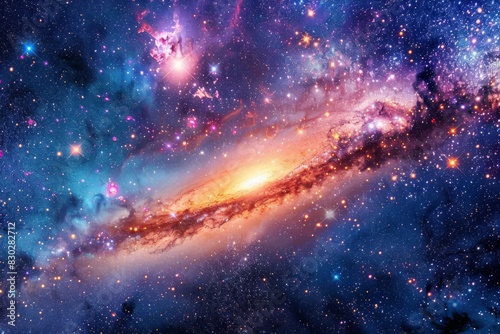 Galaxy with a spiral galaxy like structure and stars