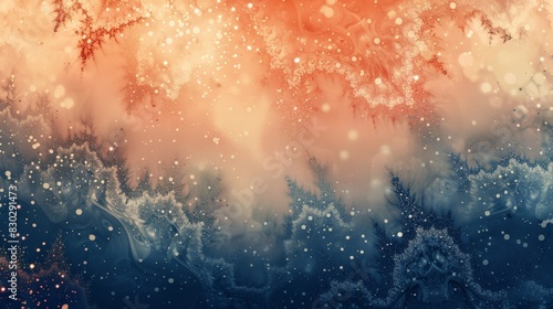 Indigo to soft coral gradient intricate lace patterns gentle stars sophisticated festive vibe backdrop