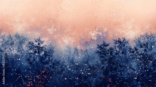 Indigo to soft coral gradient intricate lace patterns gentle stars sophisticated festive atmosphere backdrop