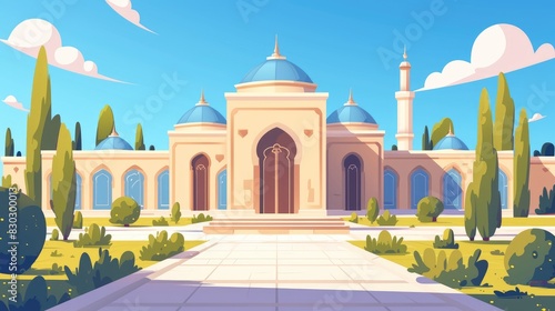 2d design for mosque flat illustration