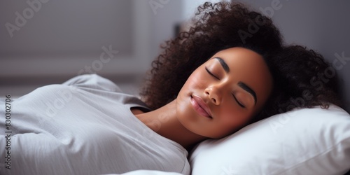 young woman sleeping in bed Generative AI