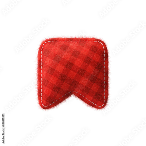 Costura de tecido em formato de bandeirinha vermelha icone 3d isolado para campanha de são joão