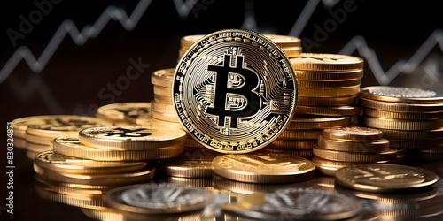 Cryptocurrency prices fluctuate due to market demand speculation and macroeconomic factors. Concept Cryptocurrency, Market Demand, Speculation, Macroeconomic Factors