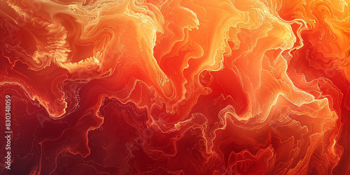 An abstract composition of fiery red and 