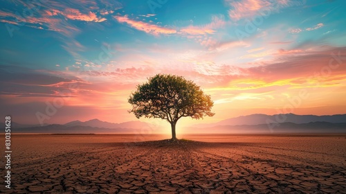 A lone tree in a vast desert, symbolizing the solitude and resilience found in freedom