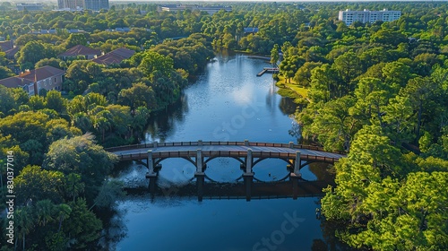 View from drone over Hillsborough River with mood