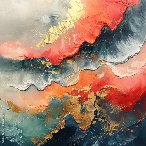 an abstract art illustrating fluid acrylic abstract painting with orange, red, and yellow that captures vibrant energy and excitement inspired by lava flows. 