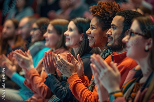 People clapping in a theater. Suitable for event and performance concepts