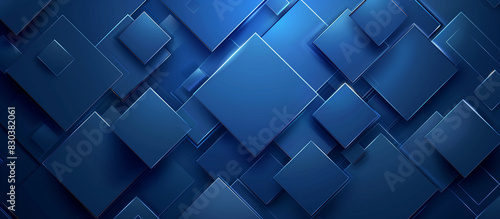 A blue background with squares of different sizes. The squares are all blue and are arranged in a way that creates a sense of depth and dimension. The image has a modern and futuristic feel to it
