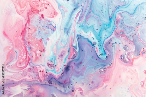 Close up of a pink and blue liquid painting, suitable for backgrounds and artistic projects
