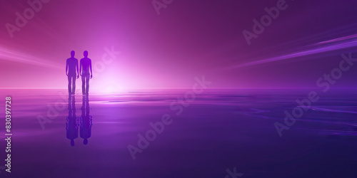 Equality (Purple): Two figures standing side by side, symbolizing equality and unity