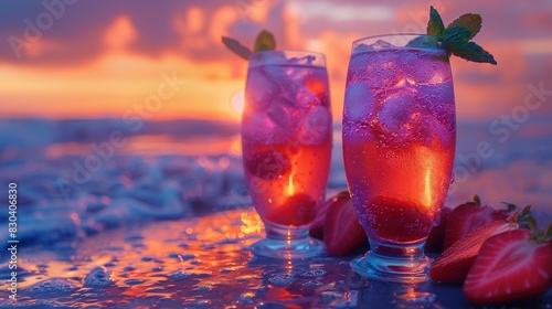 Cocktails at Sunset on the Beach: Summer Party Time