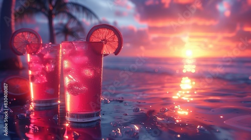 Summer Party on the Beach: Refreshing Cocktails at Sunset
