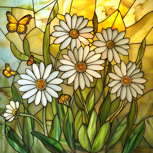 Daisy Stained Glass