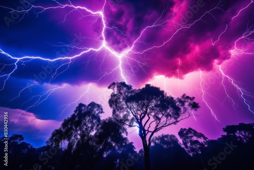 Vivid Storm Azure and Magenta Lightning Dance