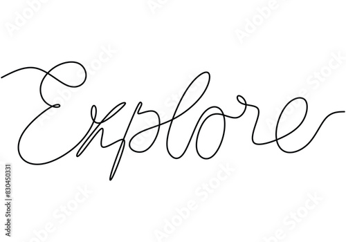 Explore handwritten inscription. One line drawing phrase hand writing calligraphy card lettering.