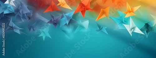 abstract banner background with colorful origami
