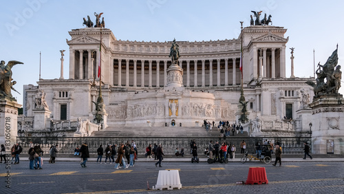 Detail of the Victor Emmanuel II National Monument, large national monument built between 1885 and 1935 to honour Victor Emmanuel II, the first king of a unified Italy in Rome