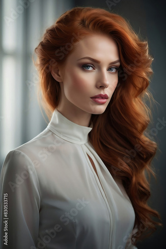 redhead feminine beautiful elegant white woman 1