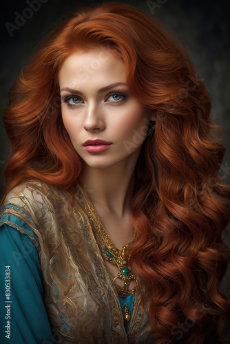 redhead feminine beautiful elegant white woman 3