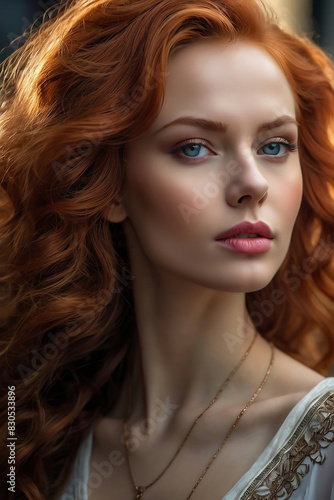 redhead feminine beautiful elegant white woman 5