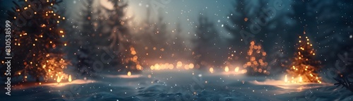 Magical Winter Solstice in Snowy Landscape with Glowing Torches and Folk Music