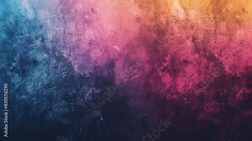 Vibrant abstract color gradient banner design with dark grainy texture and space for text