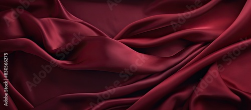 A crumpled dark red fabric with copy space image