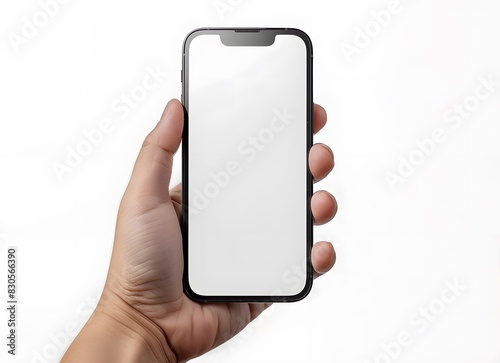 High-quality mockup of iPhone 13 Pro Max with blank screen, perfect for showcasing designs.